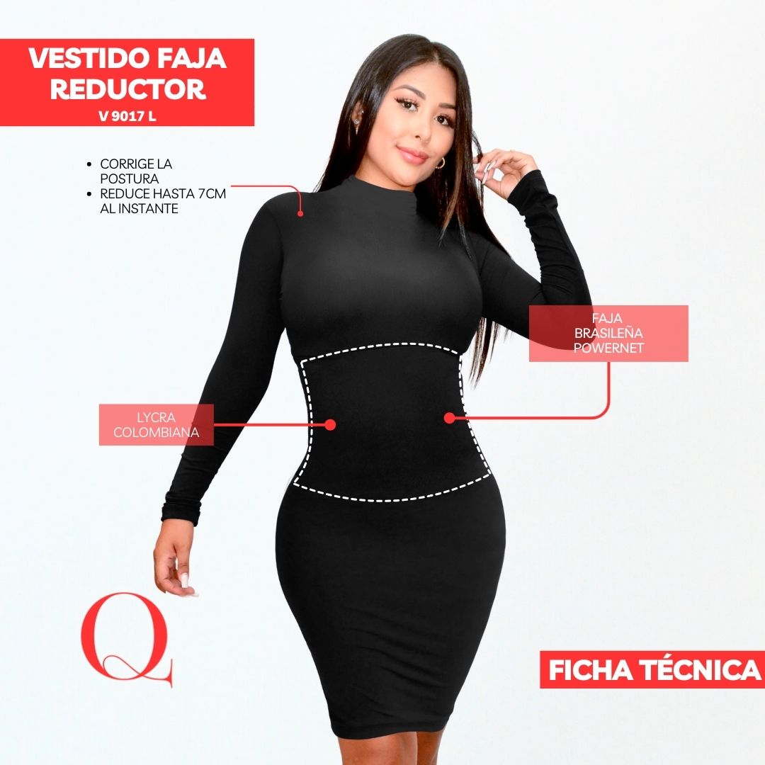 VESTIDO FAJA REDUCTOR V9017L