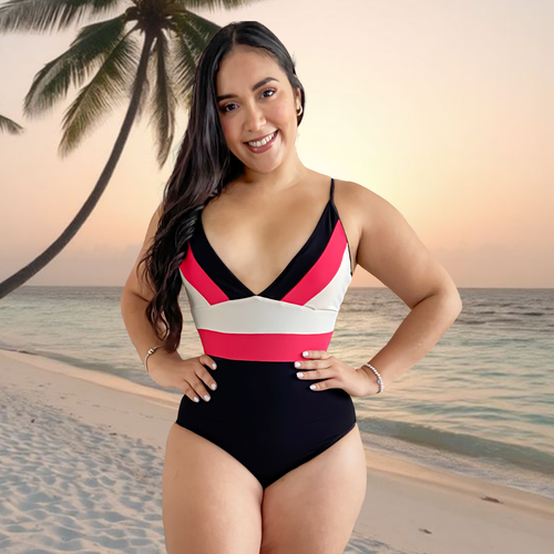TRAJE DE BAÑO CON FAJA RBTC3300 TRICOLOR3 (ENTREGA INMEDIATA)