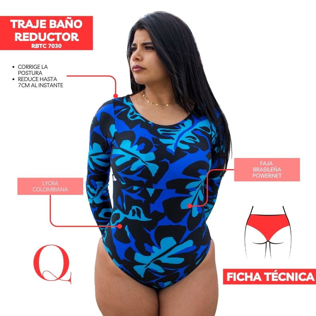 TRAJE DE BAÑO CON FAJA REDUCTOR RBTC7030 DUNBLUE