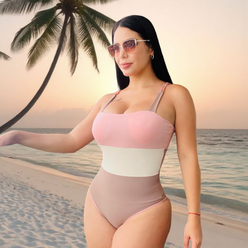 TRAJE DE BAÑO CON FAJA RBTC9085 TRICOLOR2 (ENTREGA INMEDIATA)