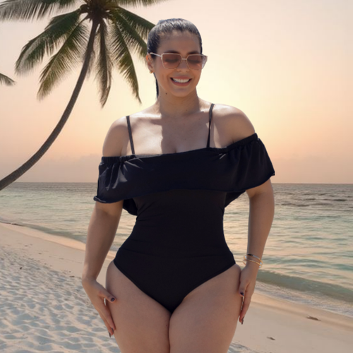 TRAJE DE BAÑO CON FAJA RBT4500 NEGRO (ENTREGA INMEDIATA)
