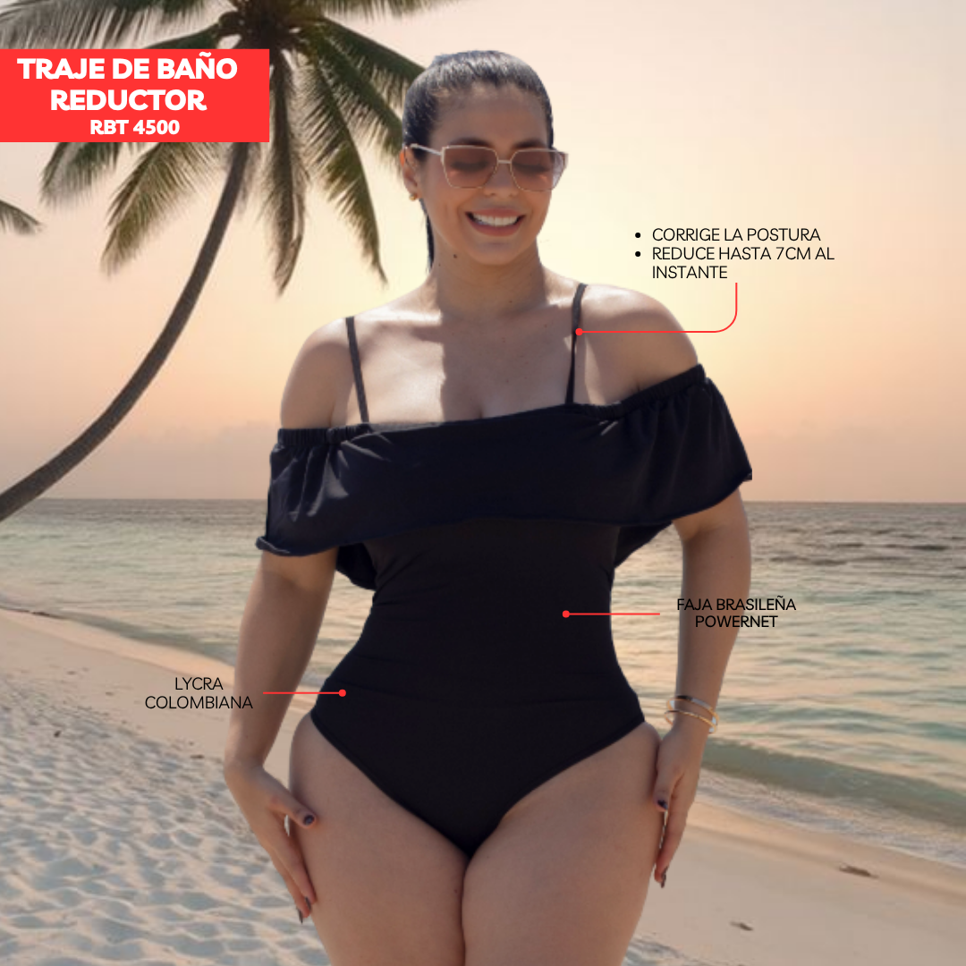 TRAJE DE BAÑO CON FAJA RBT4500 NEGRO (ENTREGA INMEDIATA)