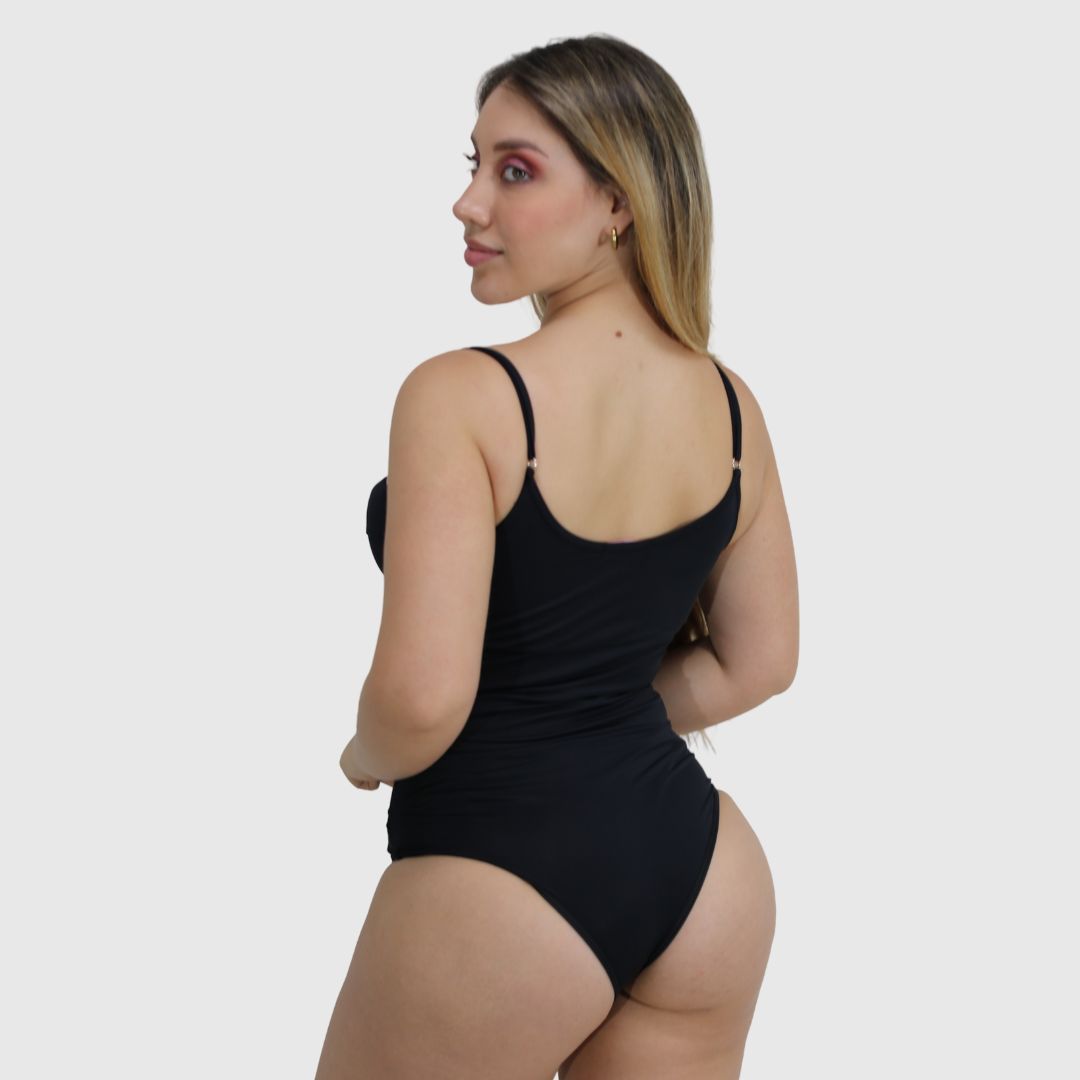 TRAJE DE BAÑO CON FAJA RBTC2002 NEGRO