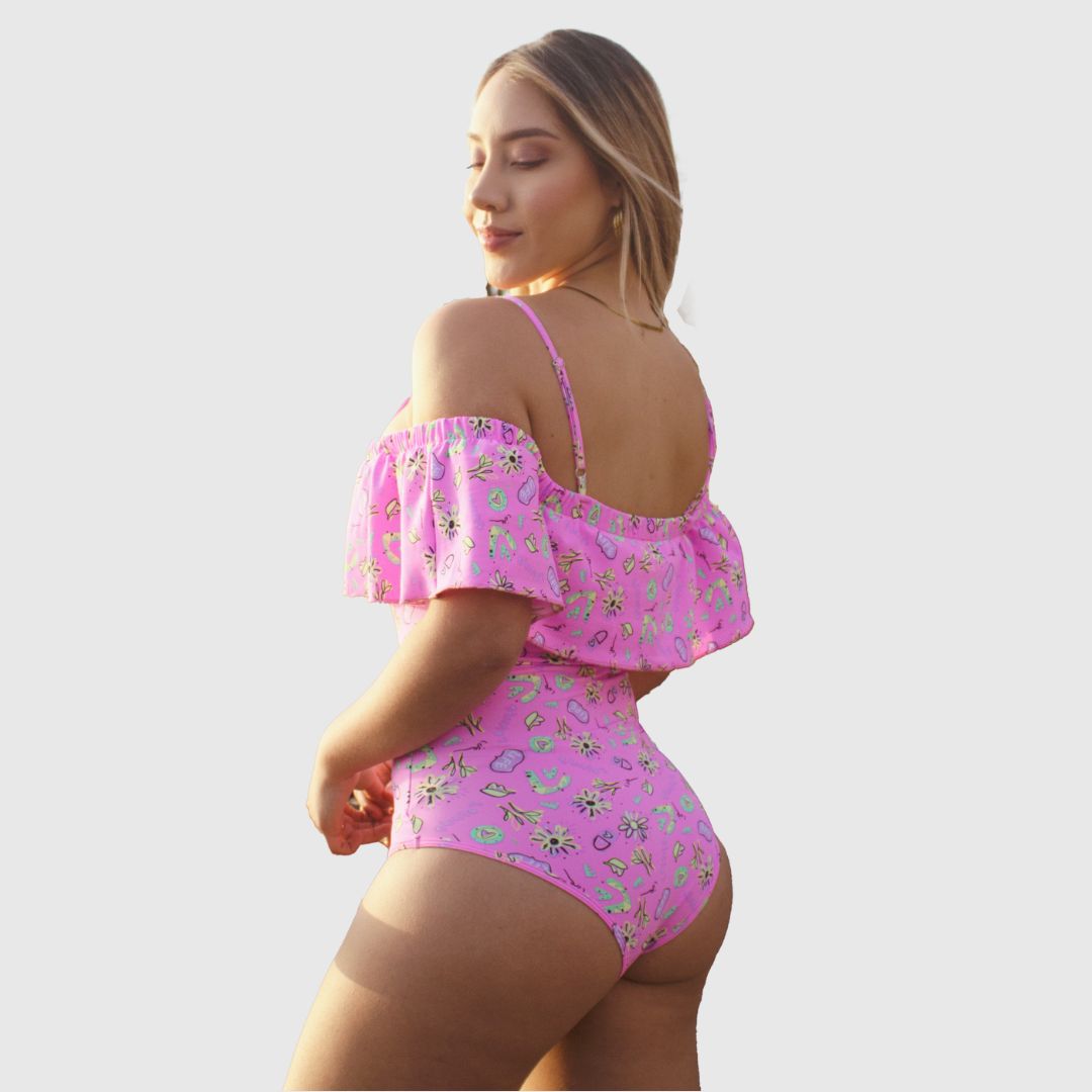 TRAJE DE BAÑO CON FAJA RBT4500 PINK