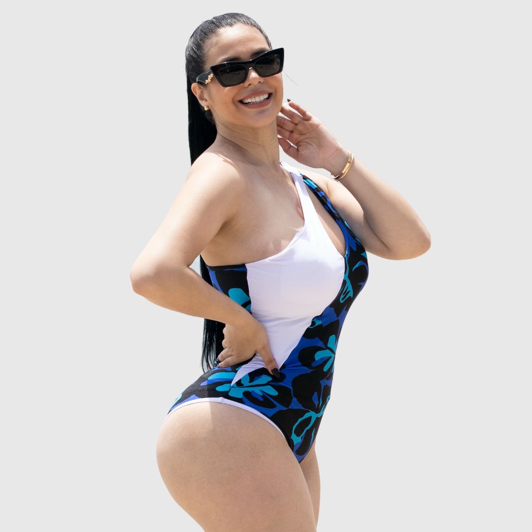 TRAJE DE BAÑO CON FAJA REDUCTOR RBTC2004 BLANCODUNBLUE