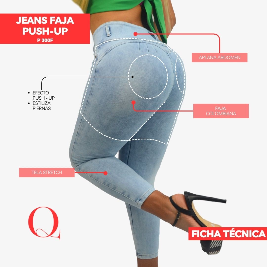 JEANS CON FAJA LEVANTA GLÚTEOS 300F