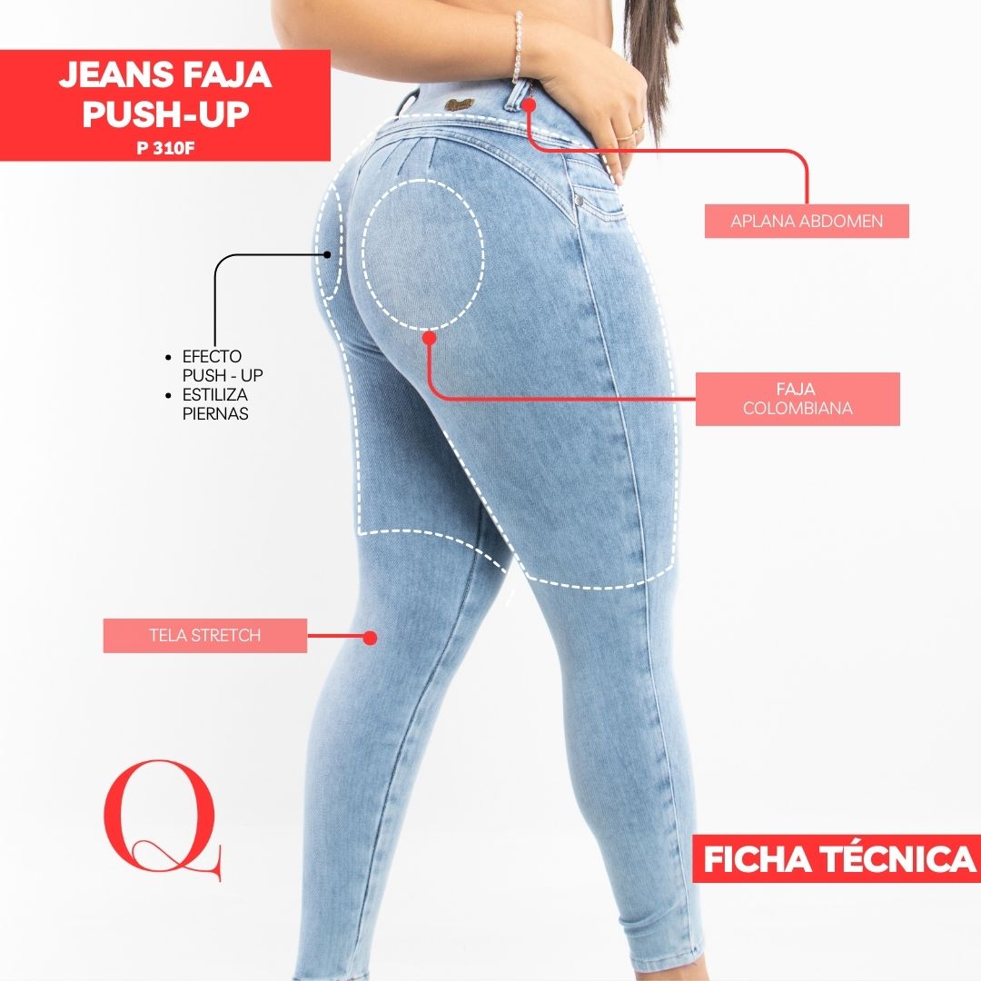 JEANS CON FAJA LEVANTA GLÚTEOS 310F