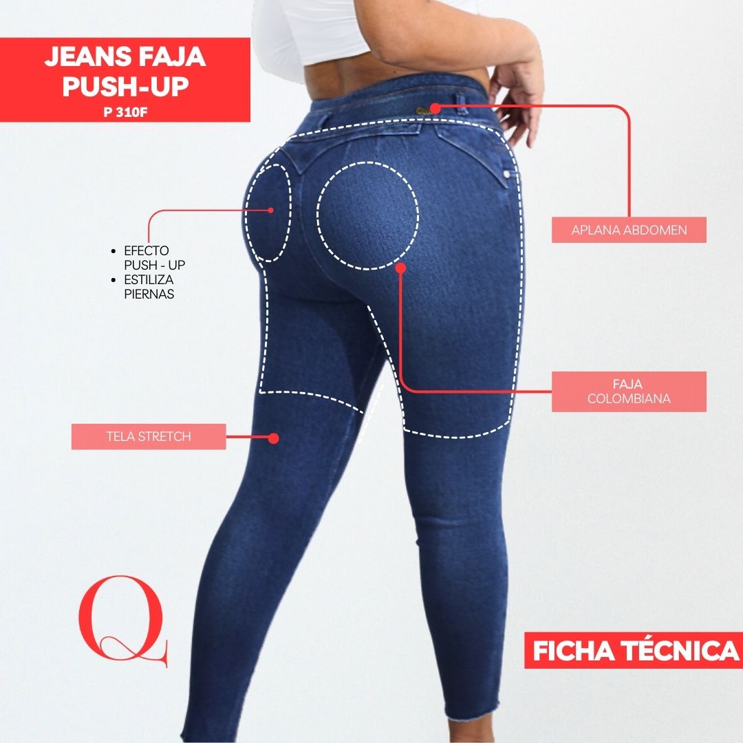 JEANS CON FAJA LEVANTA GLÚTEOS 310F