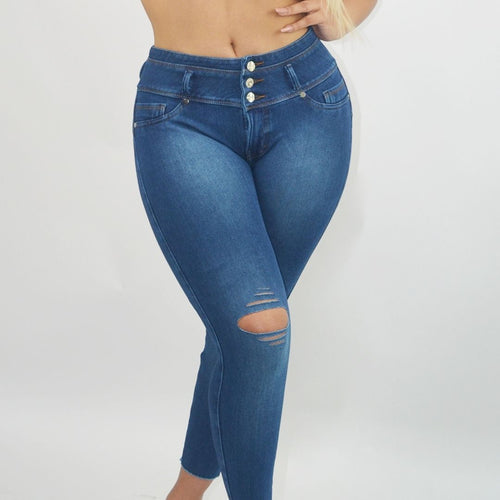 JEANS CON FAJA LEVANTA GLÚTEOS 320F