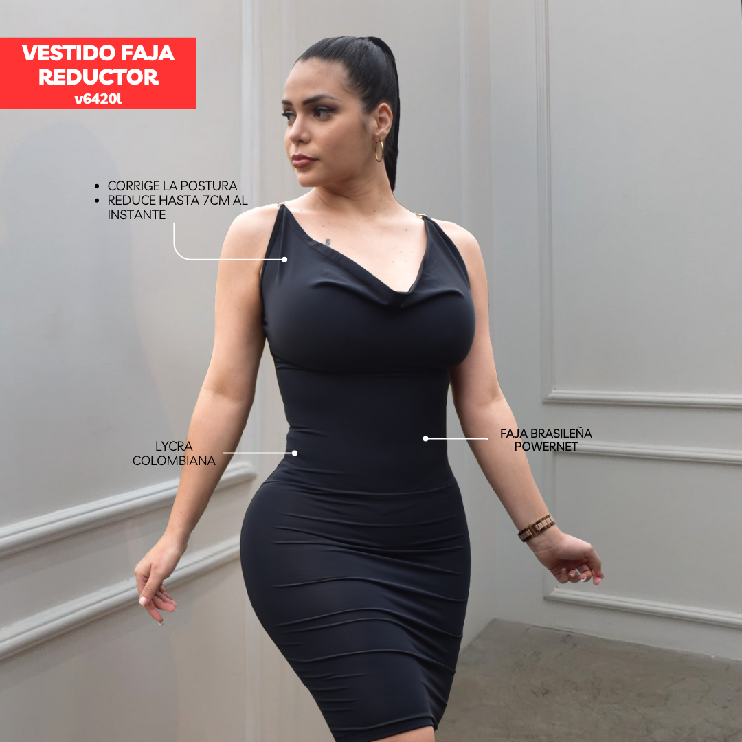 VESTIDO FAJA REDUCTOR V6420L (ENTREGA INMEDIATA)