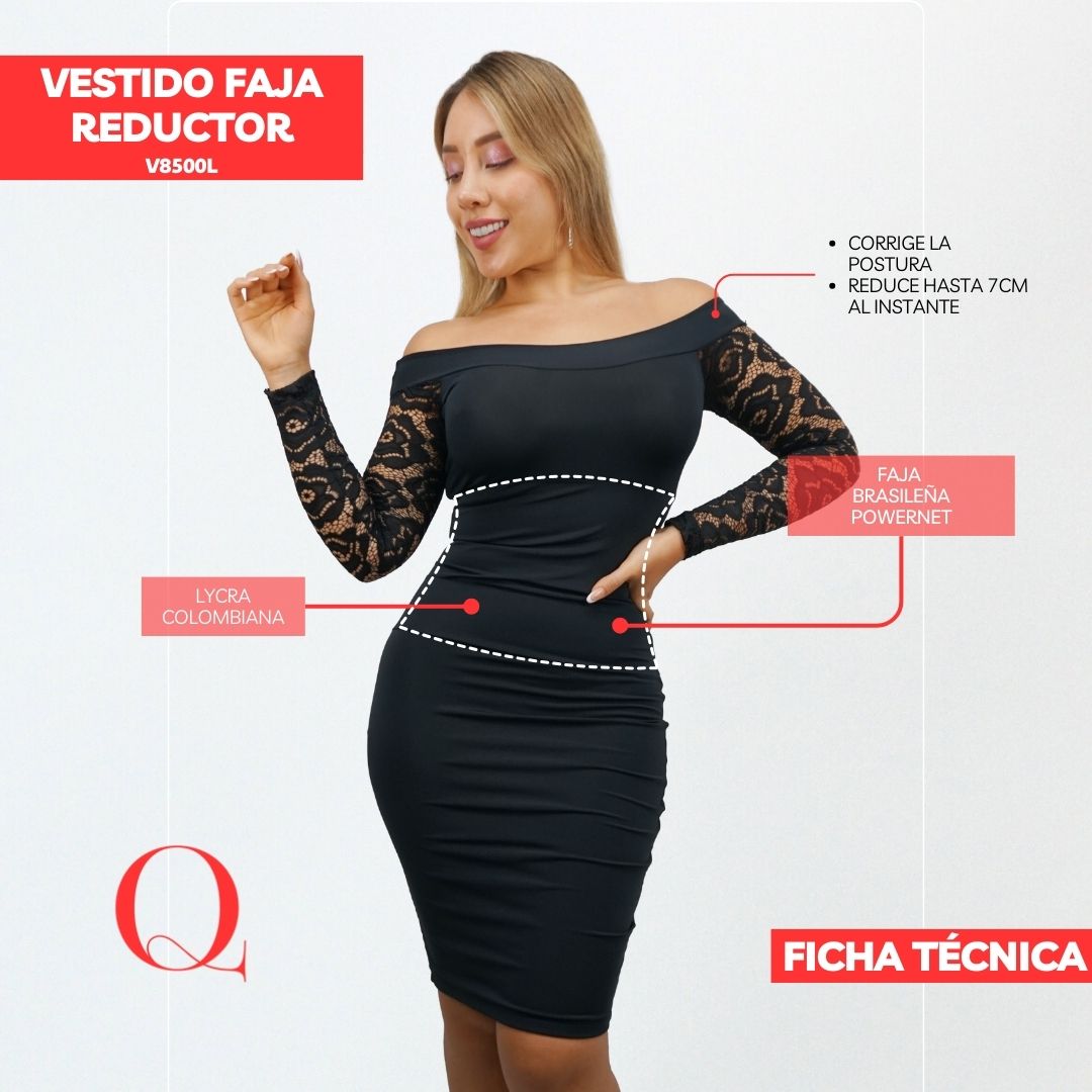 VESTIDO FAJA REDUCTOR V8500L