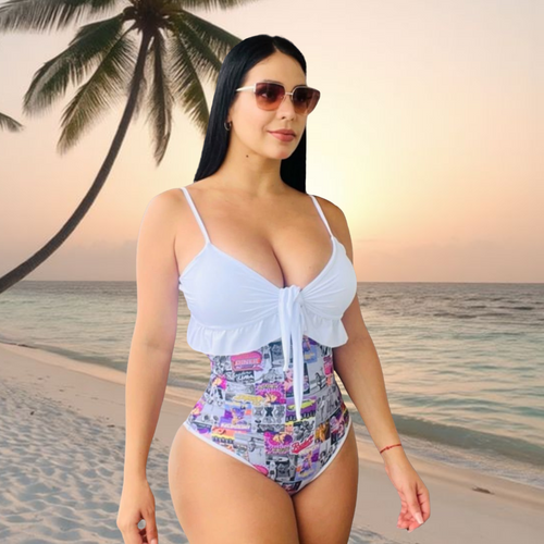 TRAJE DE BAÑO CON FAJA RBTC1009 BLANCO ROCK (STOCK FABRICA)