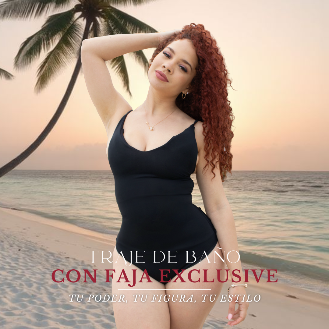 TRAJE DE BAÑO CON FAJA COLOMBIANO -EXCLUSIVE