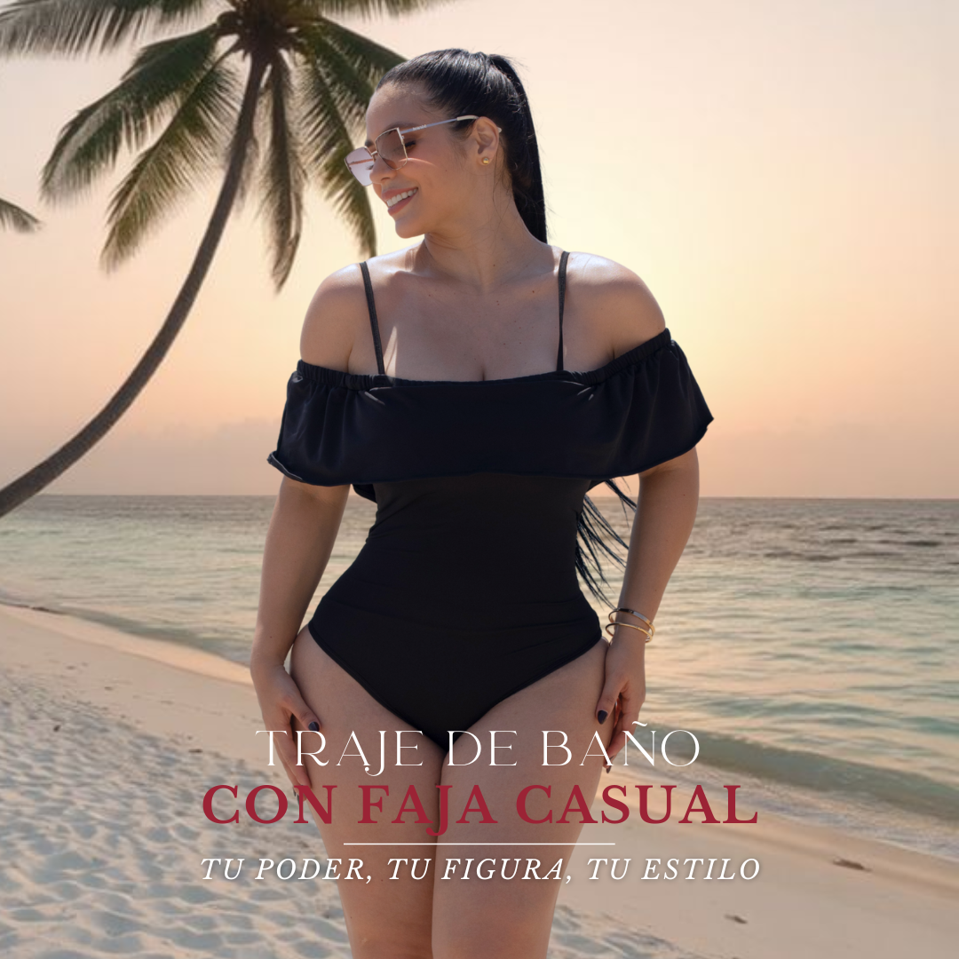 TRAJE DE BAÑO CON FAJA COLOMBIANO - COLECCION CASUAL