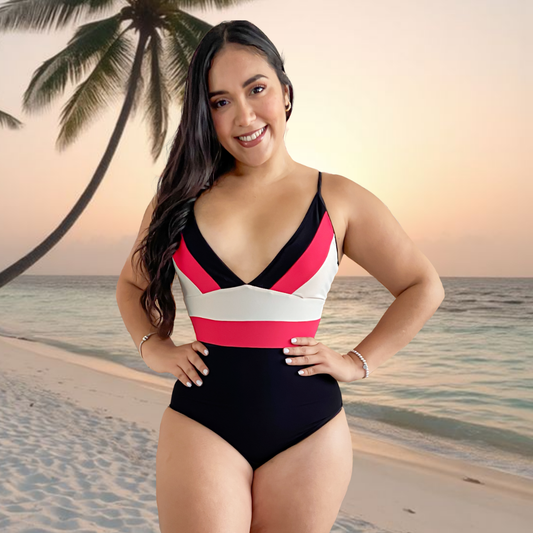TRAJE DE BAÑO CON FAJA RBTC3300 TRICOLOR3 (ENTREGA INMEDIATA)