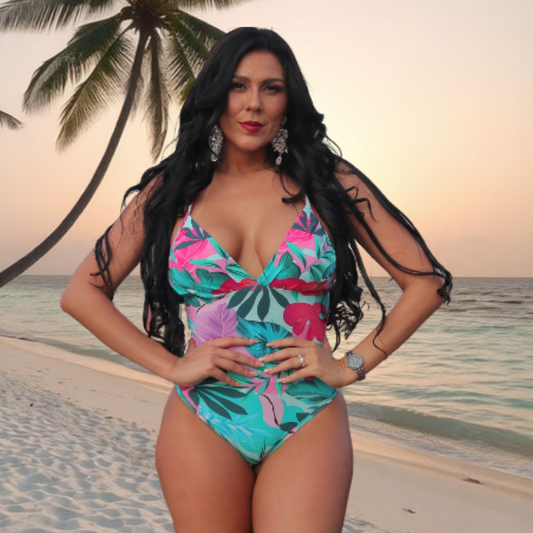 TRAJE DE BAÑO CON FAJA - COLECCION MODA RBTC3800 TROPICROSA (STOCK FABRICA)