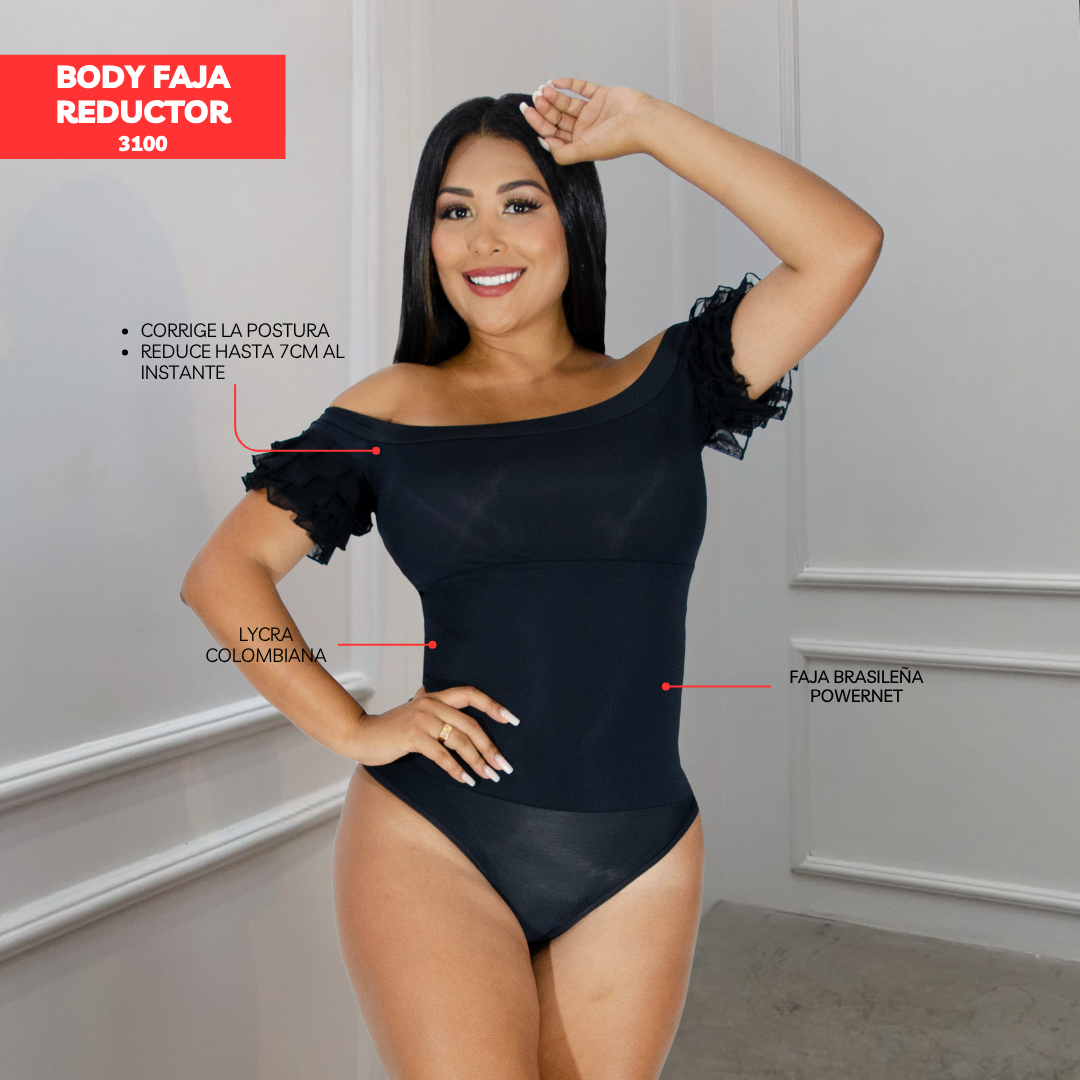 BODY FAJA REDUCTOR - MANGA CORTA 3100 (ENTREGA INMEDIATA)