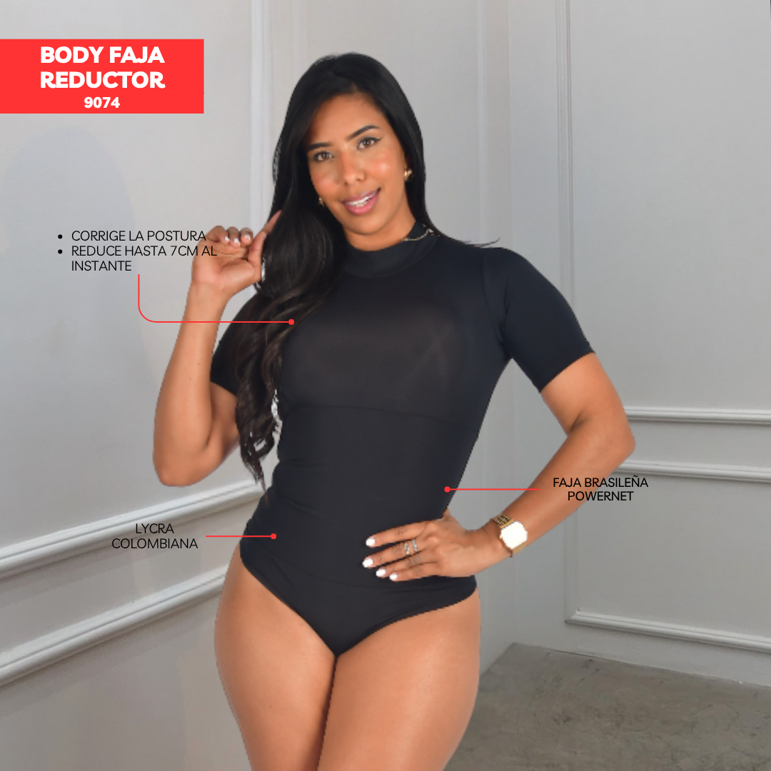BODY FAJA REDUCTOR - MANGA CORTA 9074 (ENTREGA INMEDIATA)
