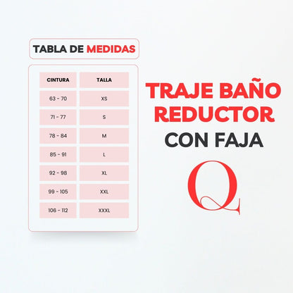 TRAJE DE BAÑO CON FAJA RBTC9003 NEGRO (ENTREGA INMEDIATA)