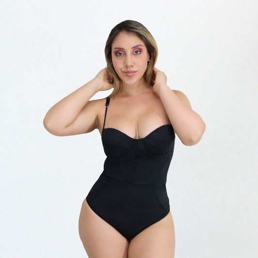 TRAJE DE BAÑO CON FAJA RBTC2002 NEGRO