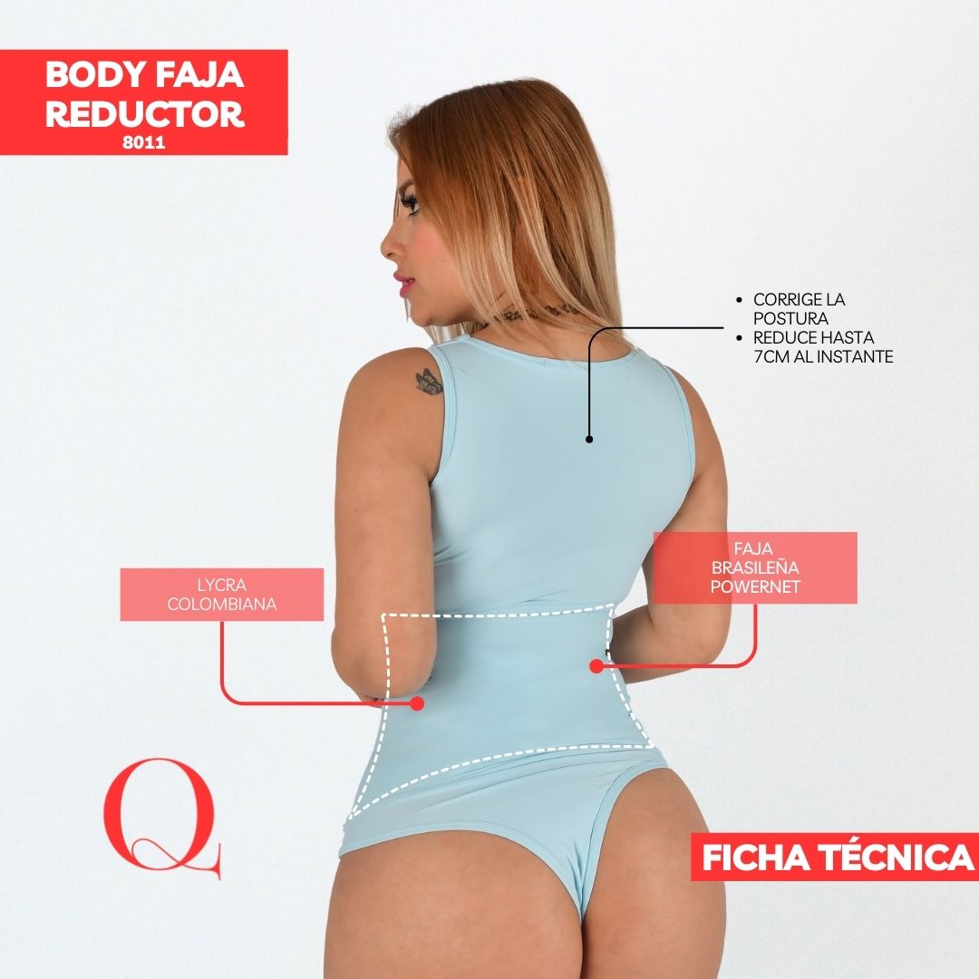 BODY FAJA REDUCTOR 8011 ALGODÓN CELESTE BB (ENTREGA INMEDIATA)