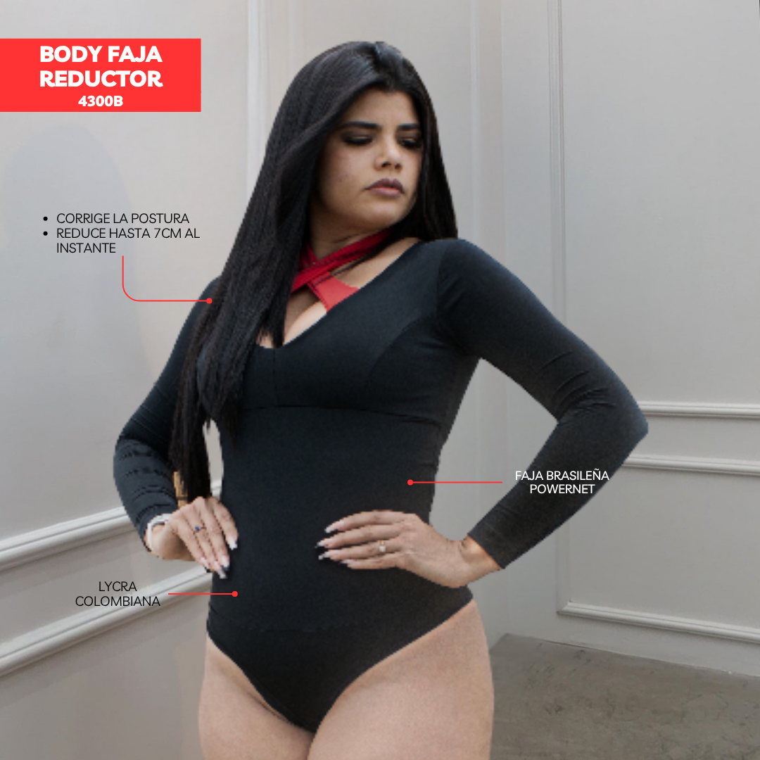 BODY FAJA REDUCTOR - MANGA LARGA 4300B (ENTREGA INMEDIATA)