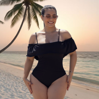 TRAJE DE BAÑO CON FAJA RBT4500 NEGRO (ENTREGA INMEDIATA)