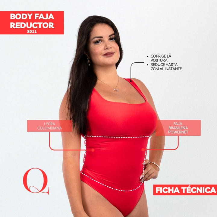 BODY FAJA REDUCTOR 8011 ALGODÓN ROJO STAR (ENTREGA INMEDIATA)