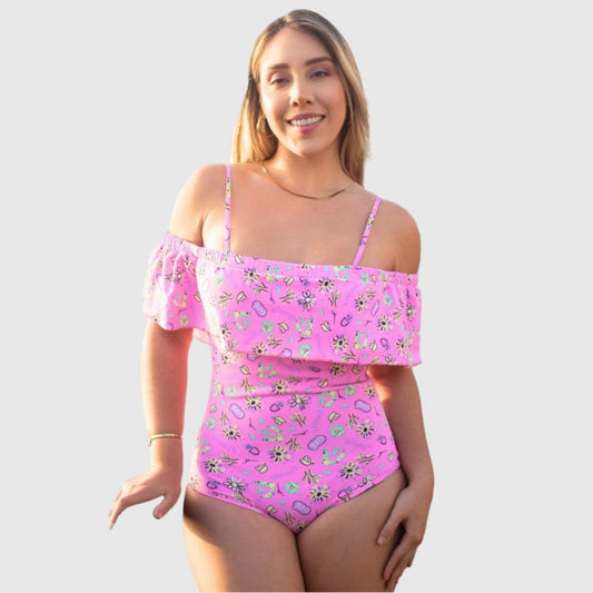 TRAJE DE BAÑO CON FAJA RBT4500 PINK