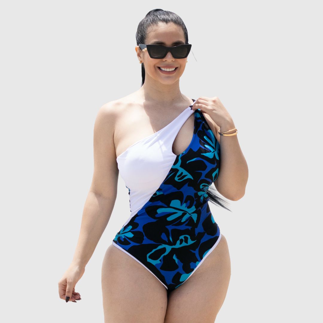 TRAJE DE BAÑO CON FAJA REDUCTOR RBTC2004 BLANCODUNBLUE
