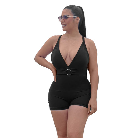 TRAJE DE BAÑO CON FAJA RBTC3006SHT NEGRO