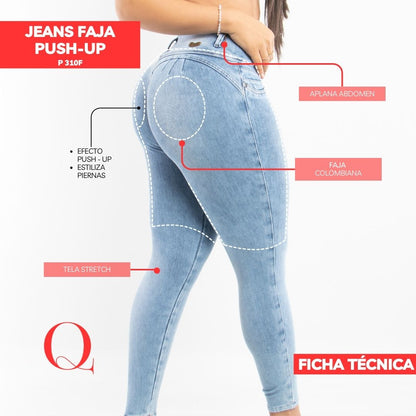 JEANS CON FAJA LEVANTA GLÚTEOS 310F