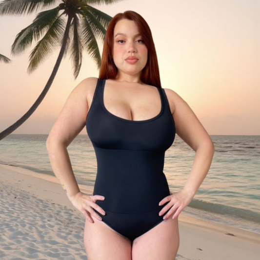 TRAJE DE BAÑO CON FAJA BASIC RBT5500 NEGRO (STOCK FÁBRICA)