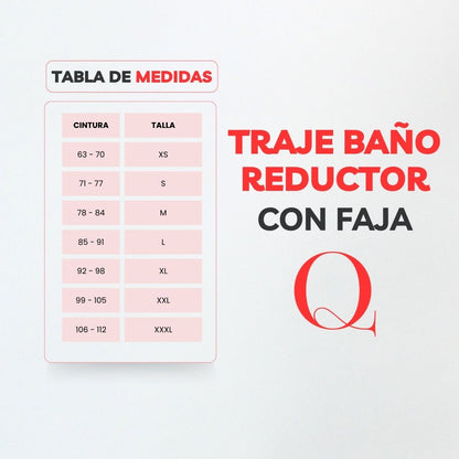 TRAJE DE BAÑO CON FAJA RBTC9090 NEGRO