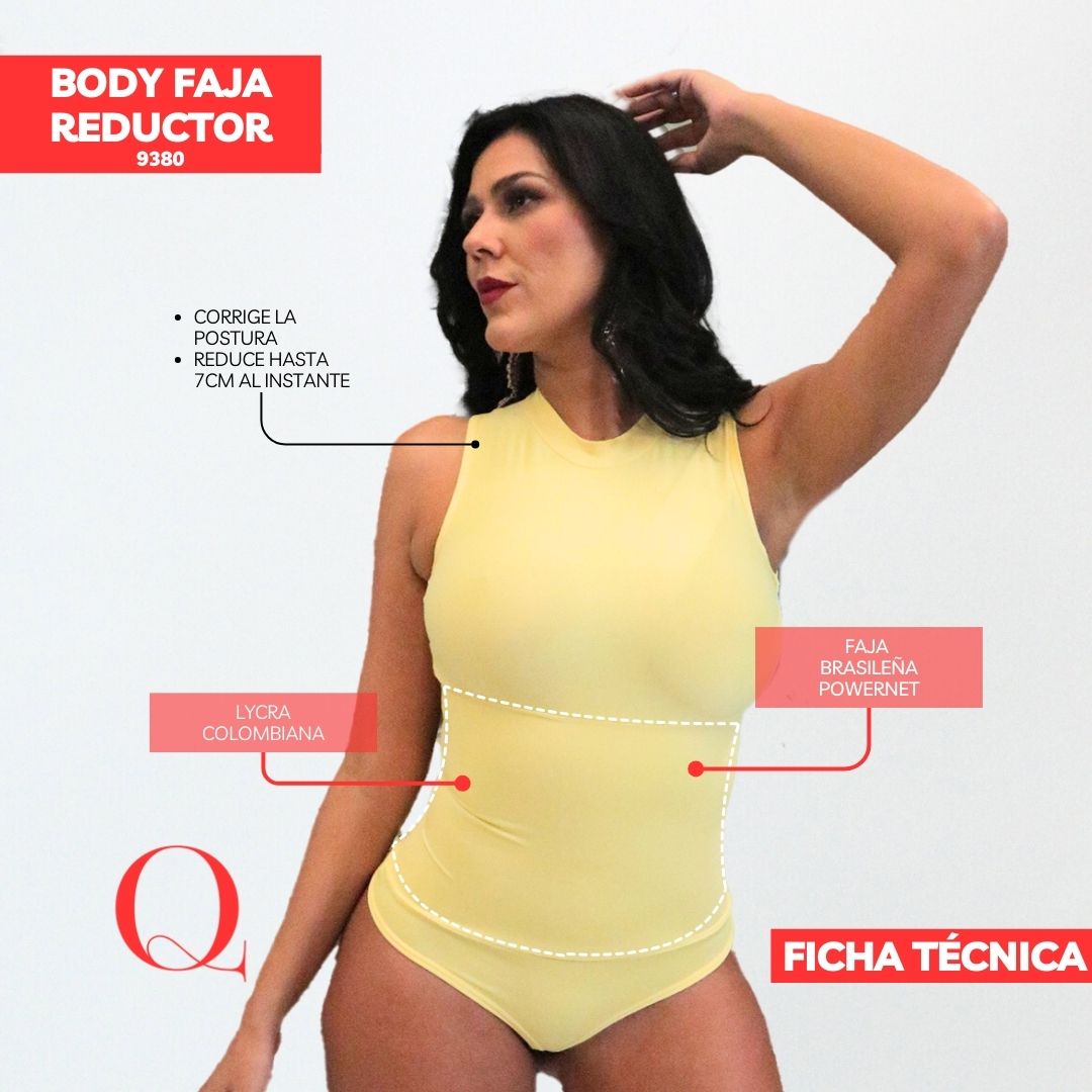 BODY FAJA REDUCTOR 9380 ALGODÓN AMARILLO BB (ENTREGA INMEDIATA)