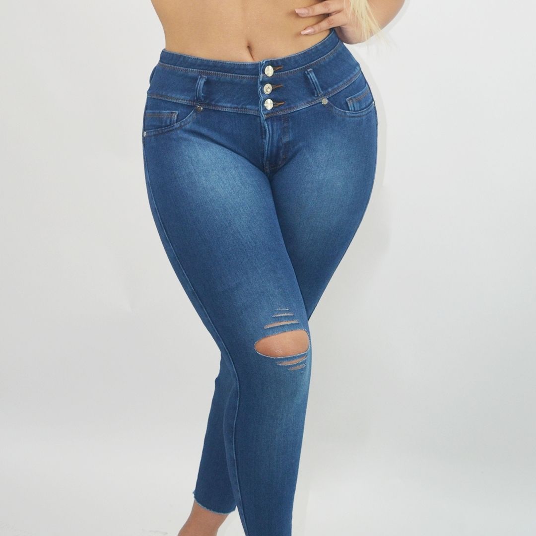 JEANS CON FAJA LEVANTA GLÚTEOS 320F