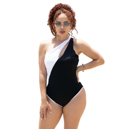 TRAJE DE BAÑO CON FAJA RBTC2004 BLANCONEGRO