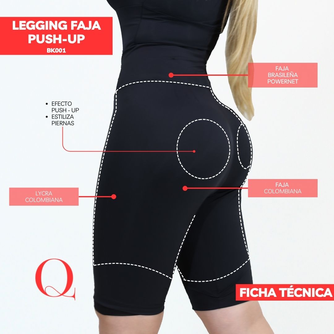 LEGGINS CON FAJA REDUCTOR BK-001