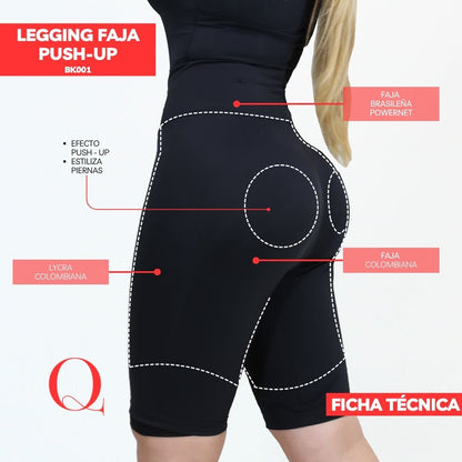 LEGGINS CON FAJA REDUCTOR BK001