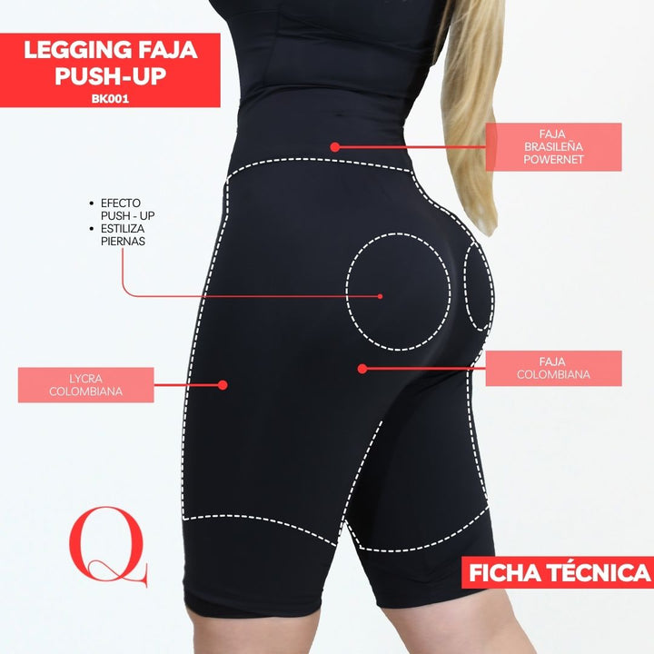 LEGGINS CON FAJA REDUCTOR BK-001