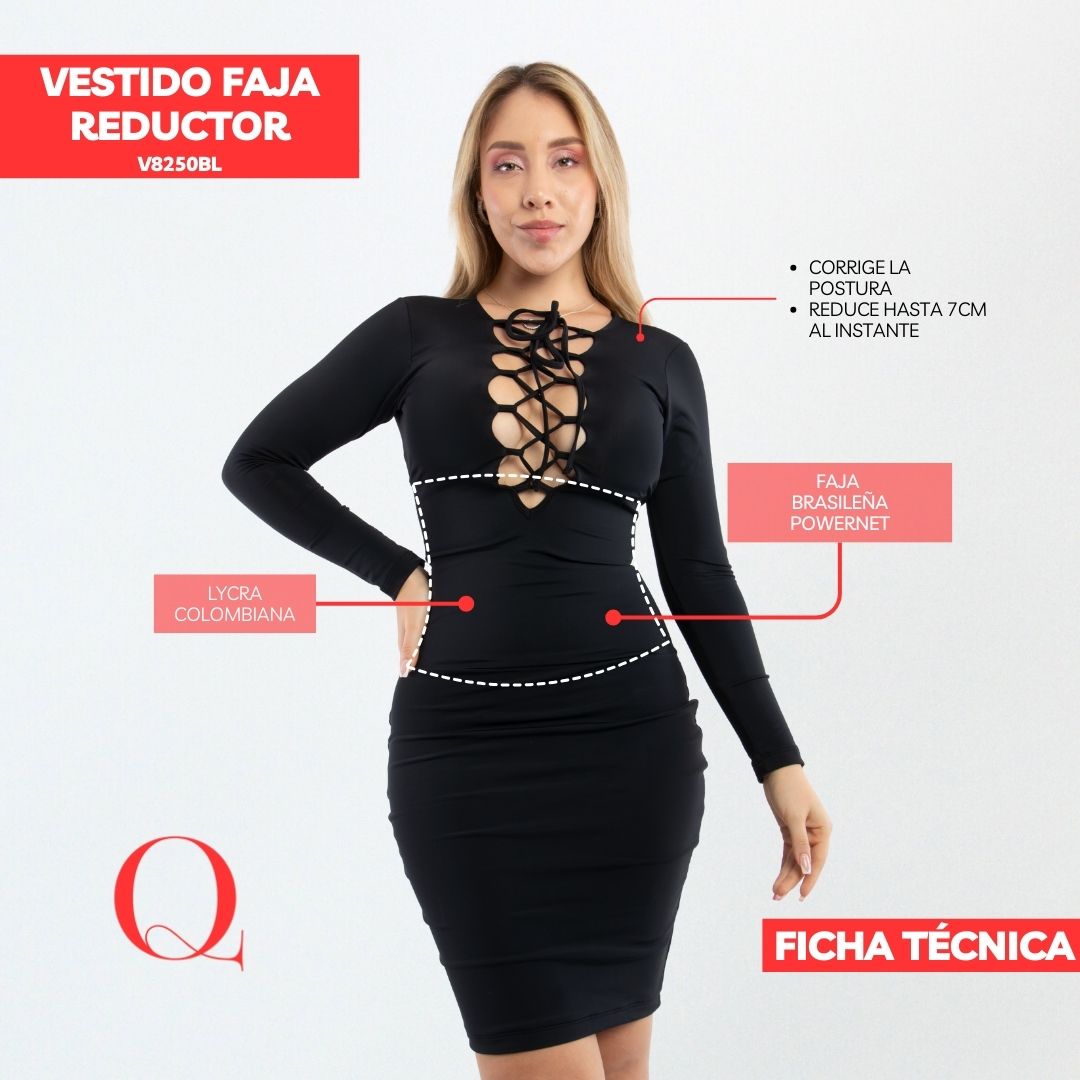 VESTIDO FAJA REDUCTOR V8250