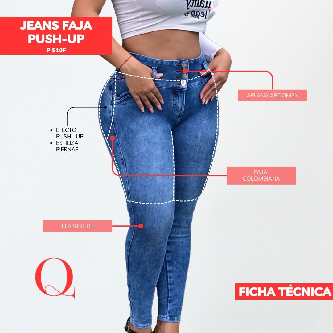 JEANS CON FAJA LEVANTA GLÚTEOS 510F (STOCK FABRICA)