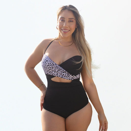 TRAJE DE BAÑO CON FAJA RBTC3004 APPIEL NEGRO