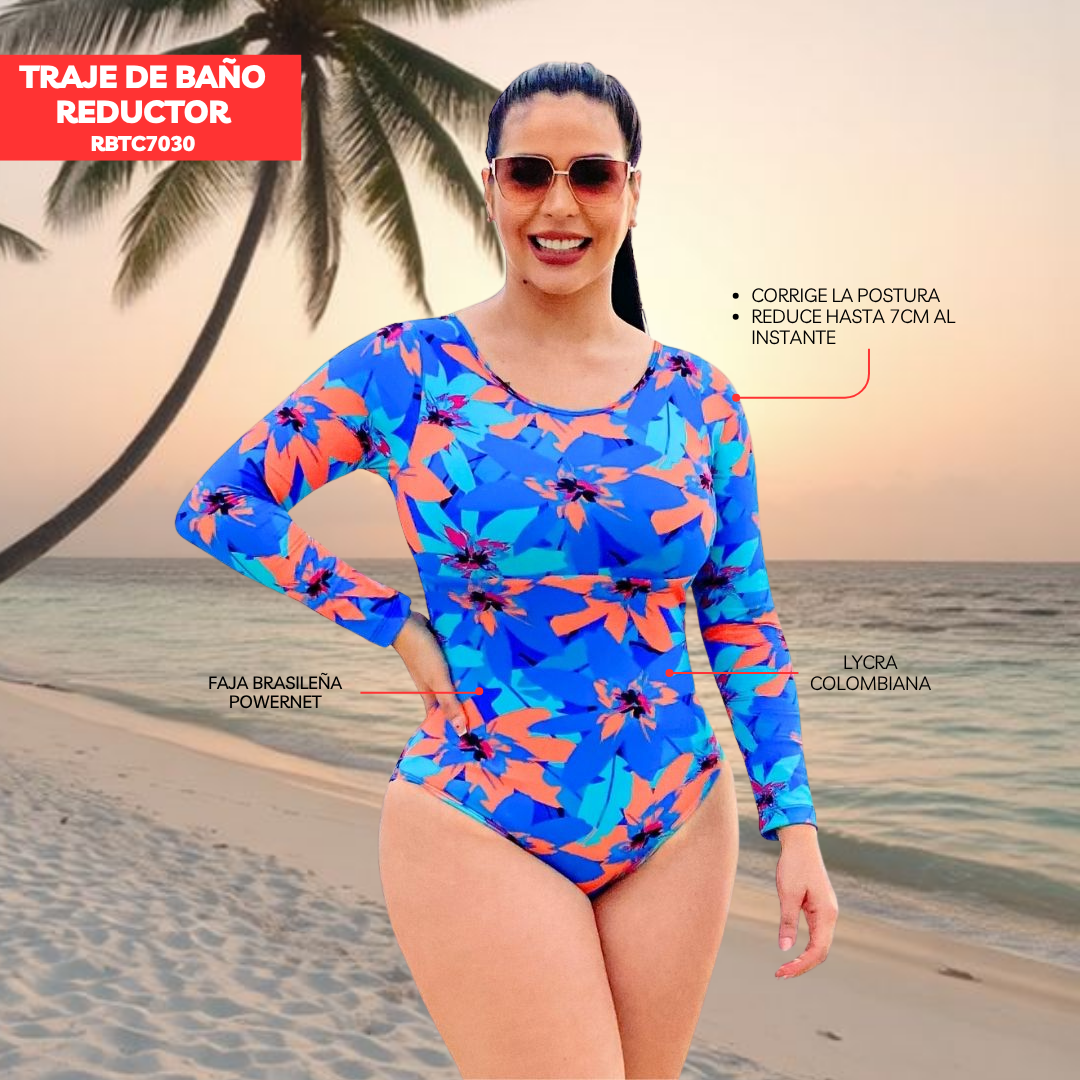 TRAJE DE BAÑO CON FAJA RBTC7030 GRAFIC (ENTREGA INMEDIATA)