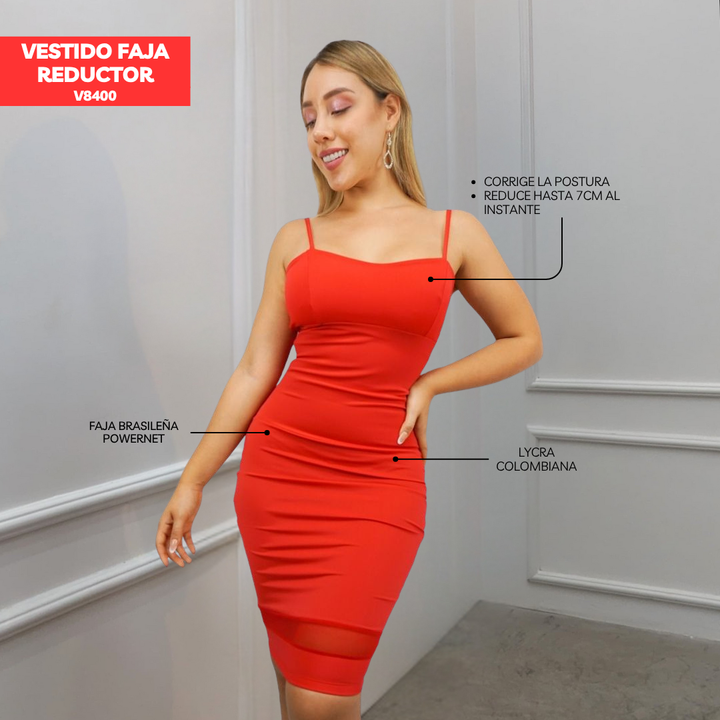 VESTIDO FAJA REDUCTOR V8400 (ENTREGA INMEDIATA)