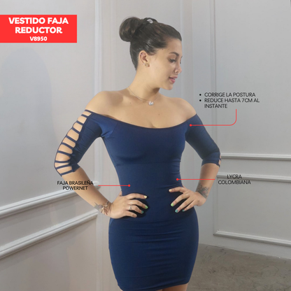 VESTIDO FAJA REDUCTOR V8950 (ENTREGA INMEDIATA)