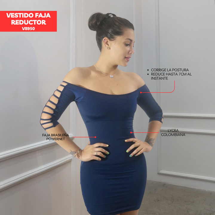 VESTIDO FAJA REDUCTOR V8950 (ENTREGA INMEDIATA)