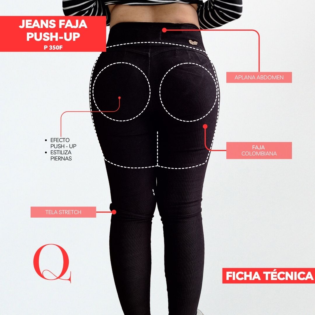 JEANS CON FAJA LEVANTA GLÚTEOS 350F  (STOCK FABRICA)