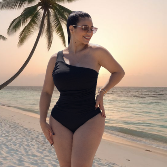 TRAJE DE BAÑO CON FAJA- EXCLUSIVE RBTC2511 NEGRO (ENTREGA INMEDIATA)