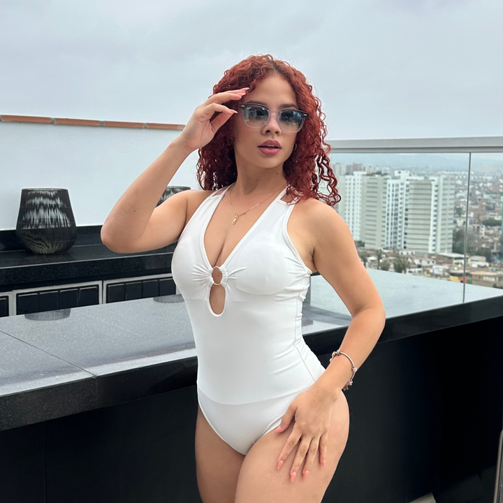 TRAJE DE BAÑO CON FAJA EXCLUSIVE RBTC3900 WHITE (ENTREGA INMEDIATA)